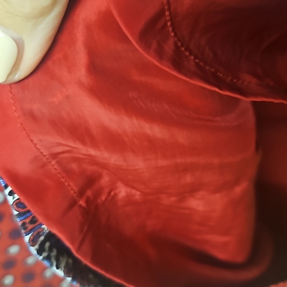 Talbots size 16 skirt red with navy - Picture 7 of 8